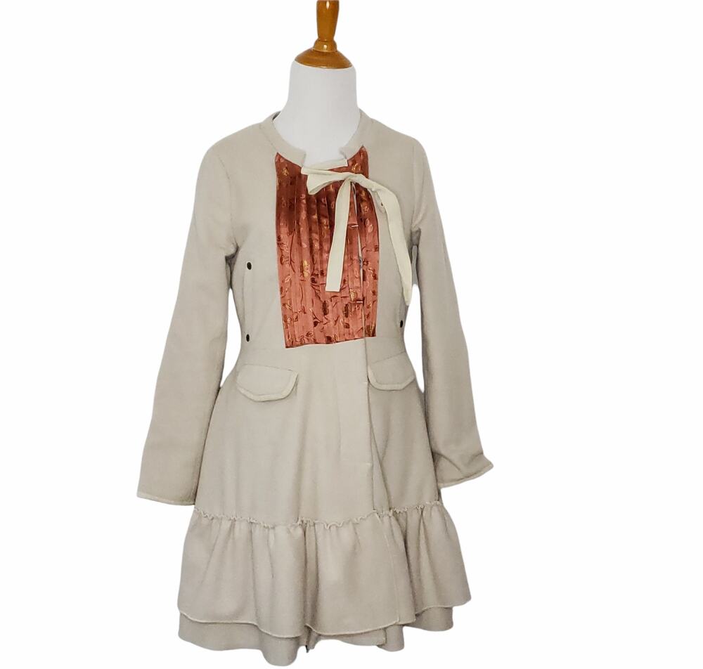 Odd Molly Colonial Military Embroidered Applique Dress Coat Wool Ruffle Women XS